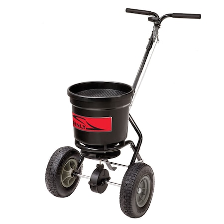 Brinly 50 lbs Cap Push Spreader W/ Adjustable Handle, Hopper Screen, Powder-Coated Frame P20-500BH